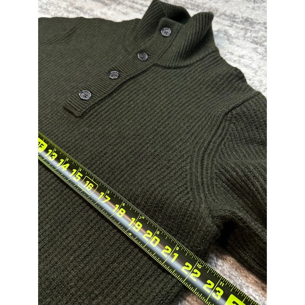 Banana Republic Sweater Mens XL Green Extra Fine Merino Wool Fisherman Fair isle